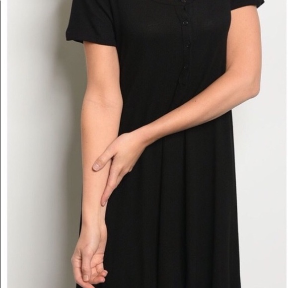 🔥Steal! Black tunic dress rubbed w/buttons - Picture 4 of 4